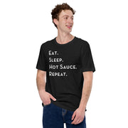 Eat Sleep Hot Sauce Repeat Unisex t-shirt