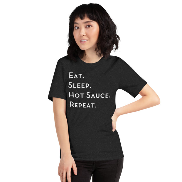 Eat Sleep Hot Sauce Repeat Unisex t-shirt